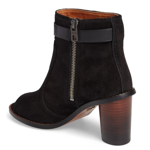 Coach Peep Toe Moto Boot in Black Suede NIB - Picture 4 of 16